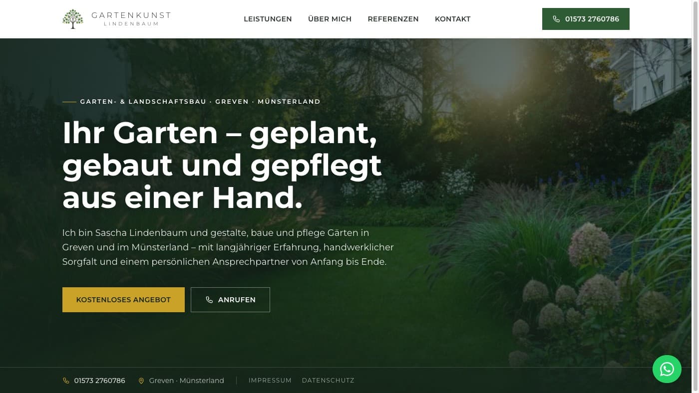 Moderne Webseite für einen Garten- und Landschaftsbau von prima!
