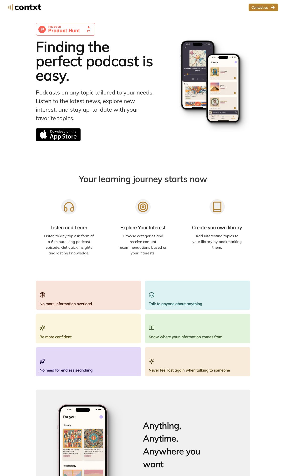 Webseite von Contxt